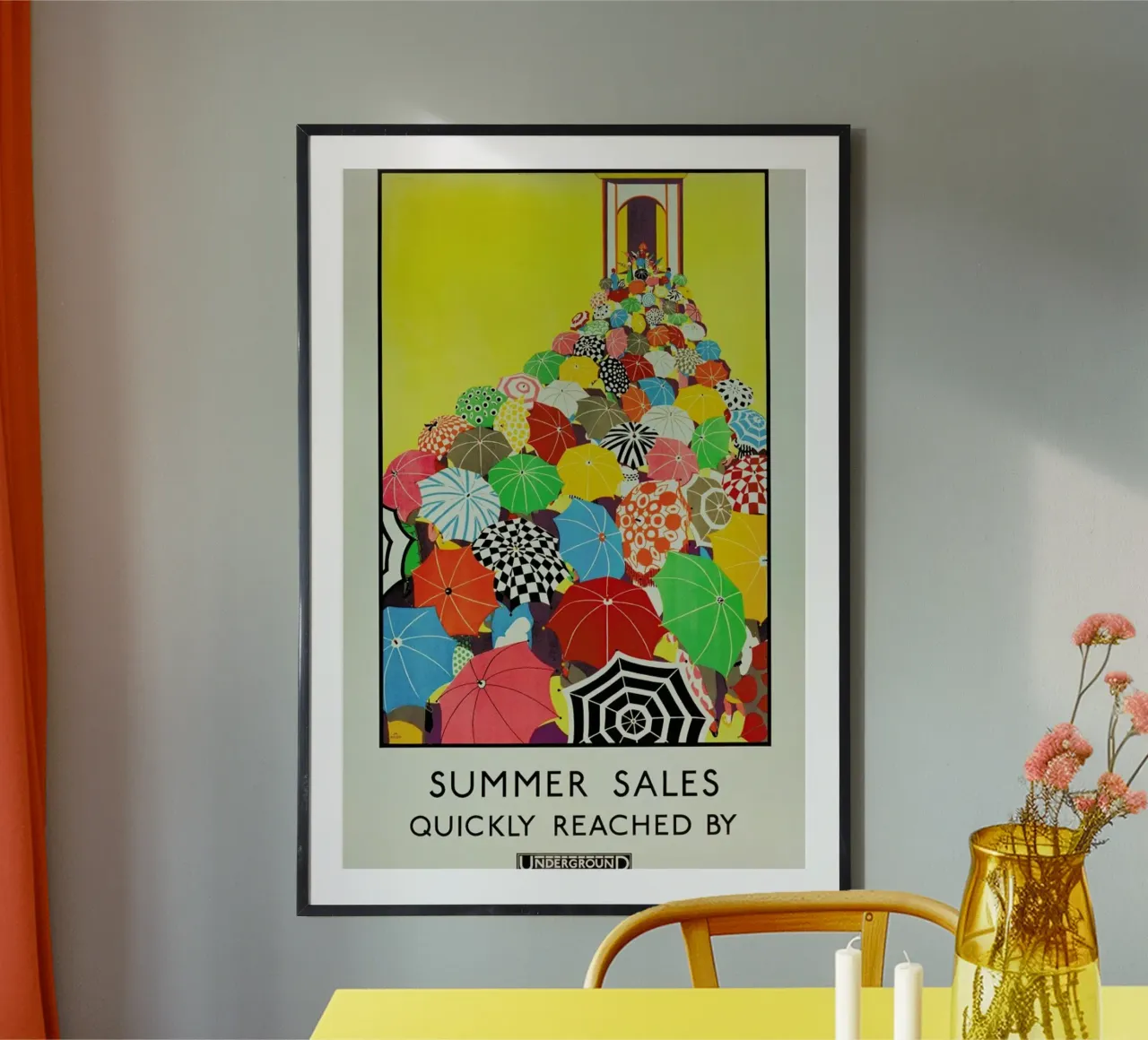 Koop - Summer Sales, Quickly Reached By Underground poster con telaio in alluminio da ARTOTHEK