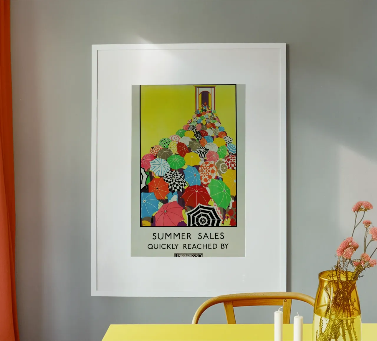 Koop - Summer Sales, Quickly Reached By Underground poster con telaio in alluminio da ARTOTHEK