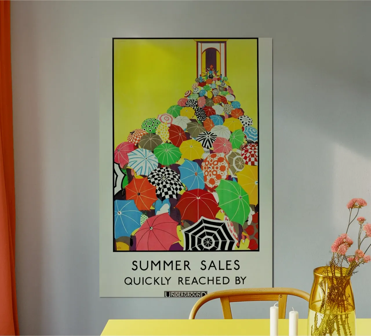 Koop - Summer Sales, Quickly Reached By Underground poster con telaio in alluminio da ARTOTHEK