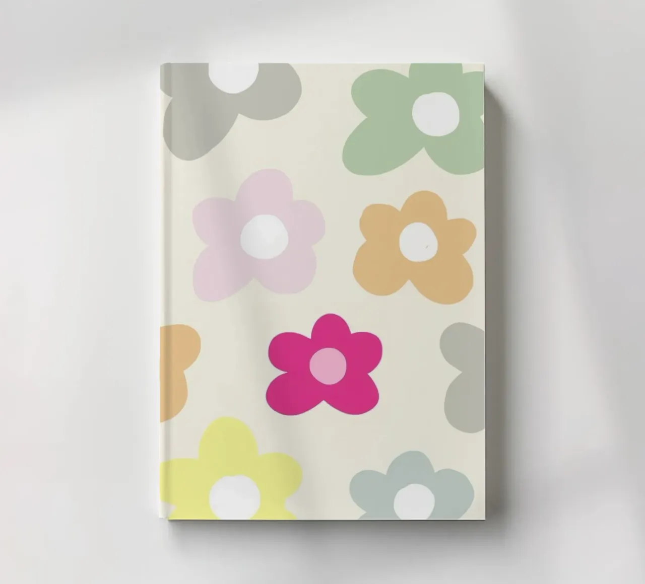 Stylized Flower Pattern Pastel Decorative Art Print notebook by NorwesClub