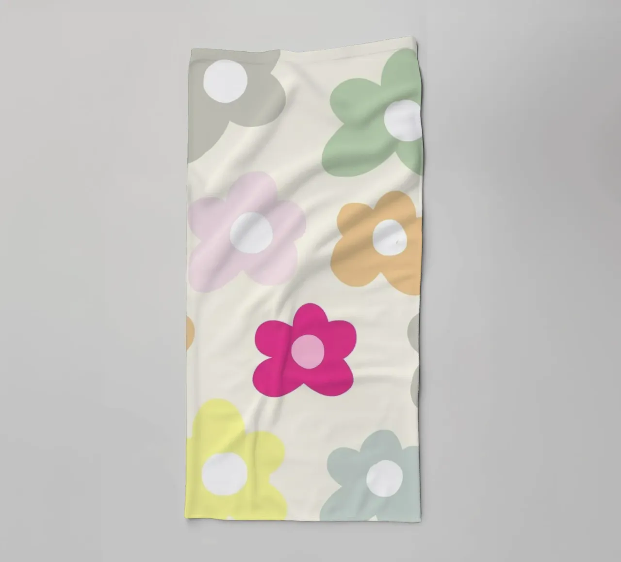 Stylized Flower Pattern Pastel Decorative Art Print towel by NorwesClub
