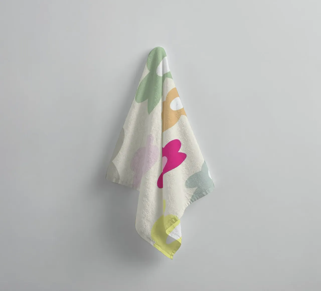 Stylized Flower Pattern Pastel Decorative Art Print towel by NorwesClub
