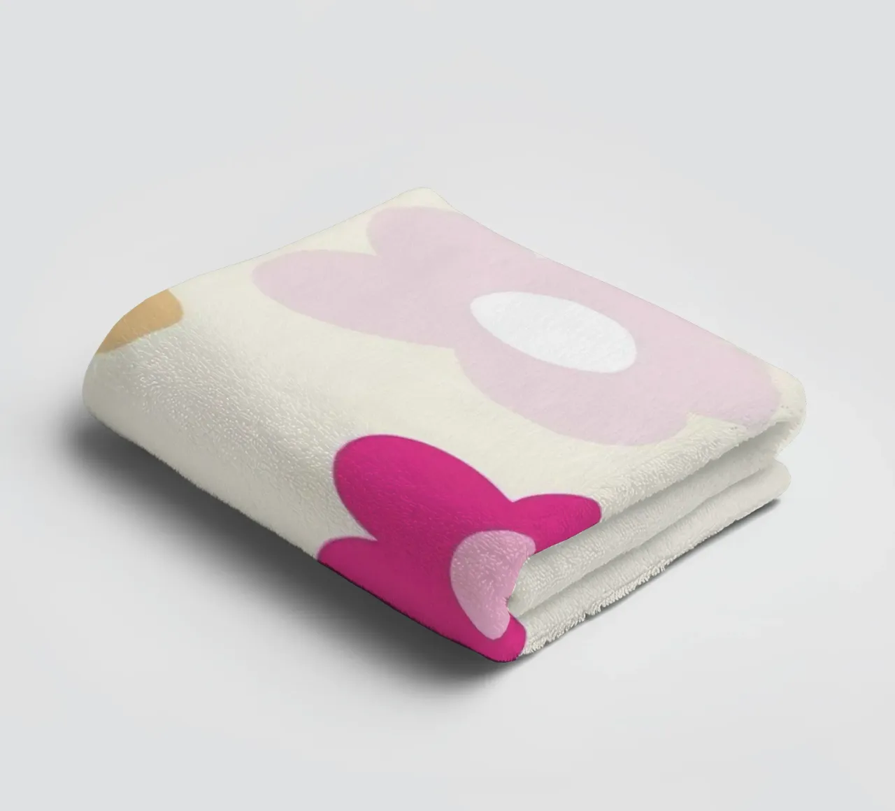 Stylized Flower Pattern Pastel Decorative Art Print towel by NorwesClub