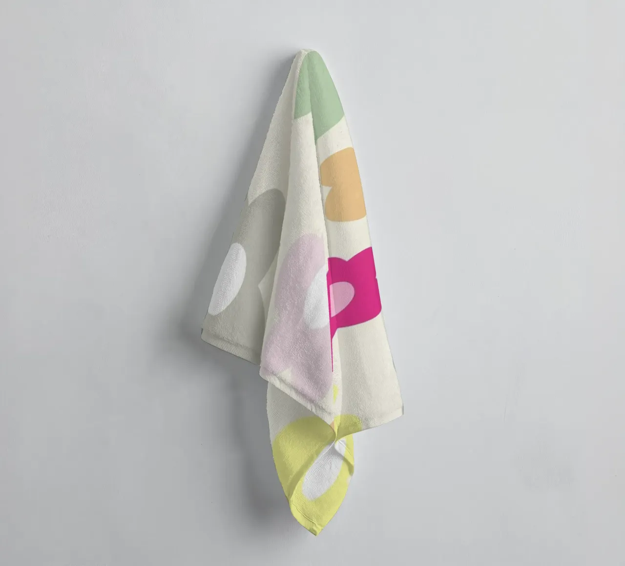 Stylized Flower Pattern Pastel Decorative Art Print towel by NorwesClub