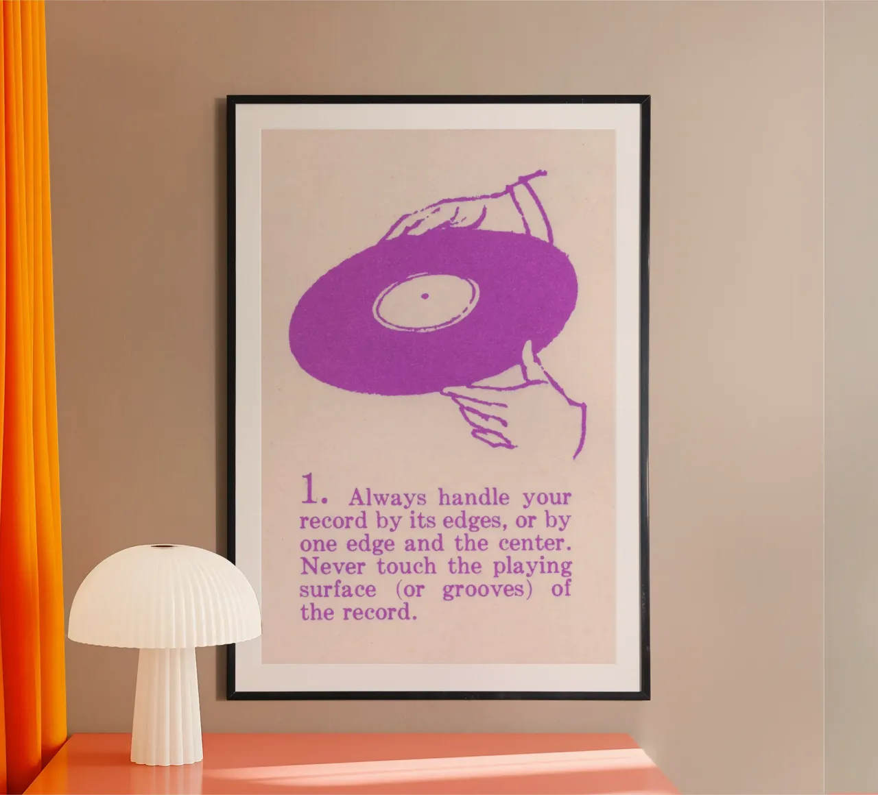 Stampa artistica istruttiva retrò sulla manipolazione dei dischi in vinile poster con telaio in alluminio da NorwesClub