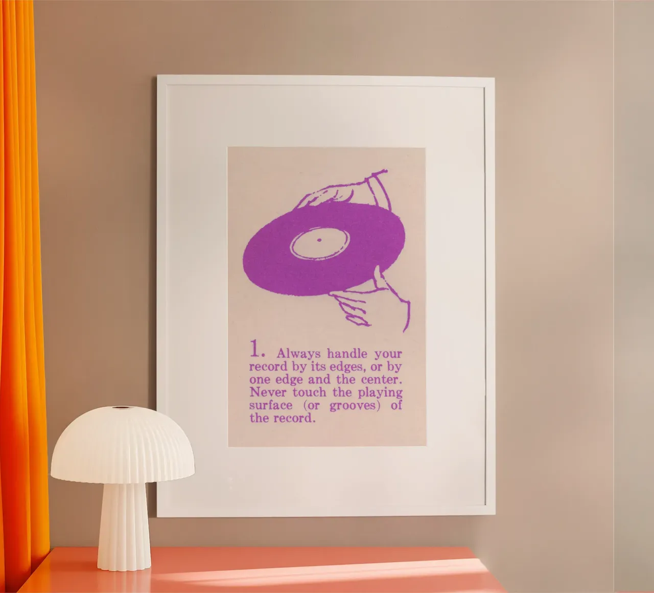 Stampa artistica istruttiva retrò sulla manipolazione dei dischi in vinile poster con telaio in alluminio da NorwesClub