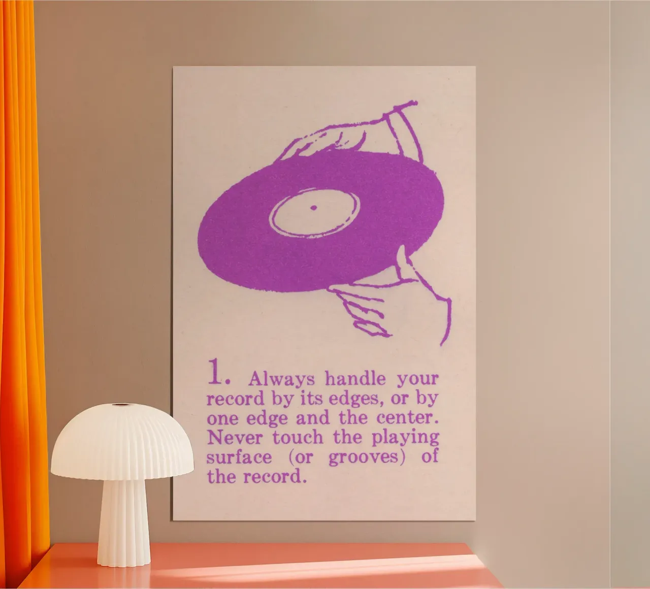 Stampa artistica istruttiva retrò sulla manipolazione dei dischi in vinile poster con telaio in alluminio da NorwesClub