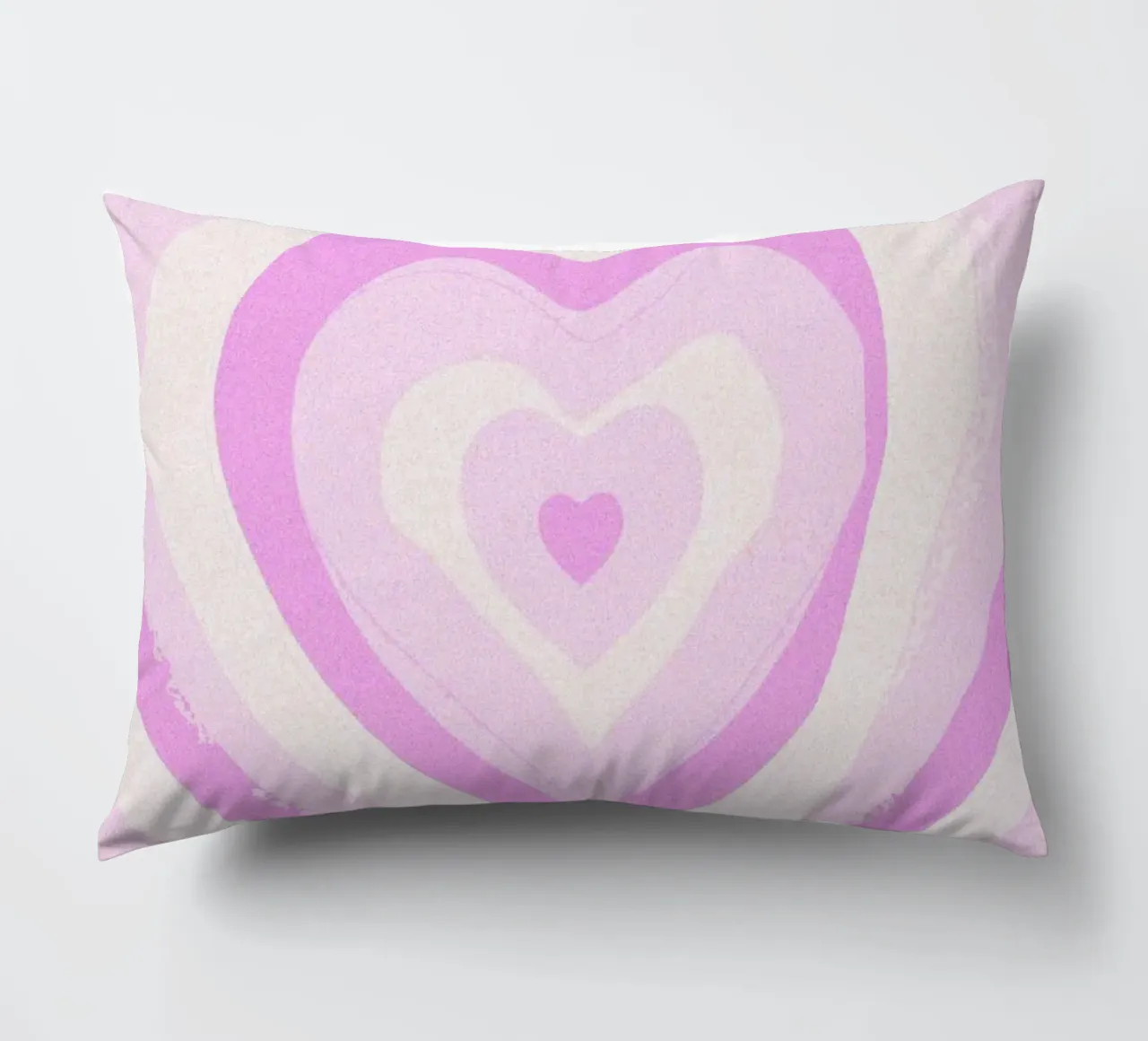 Concentric Heart Pattern Pink Decorative Art Print decorative cushion by NorwesClub