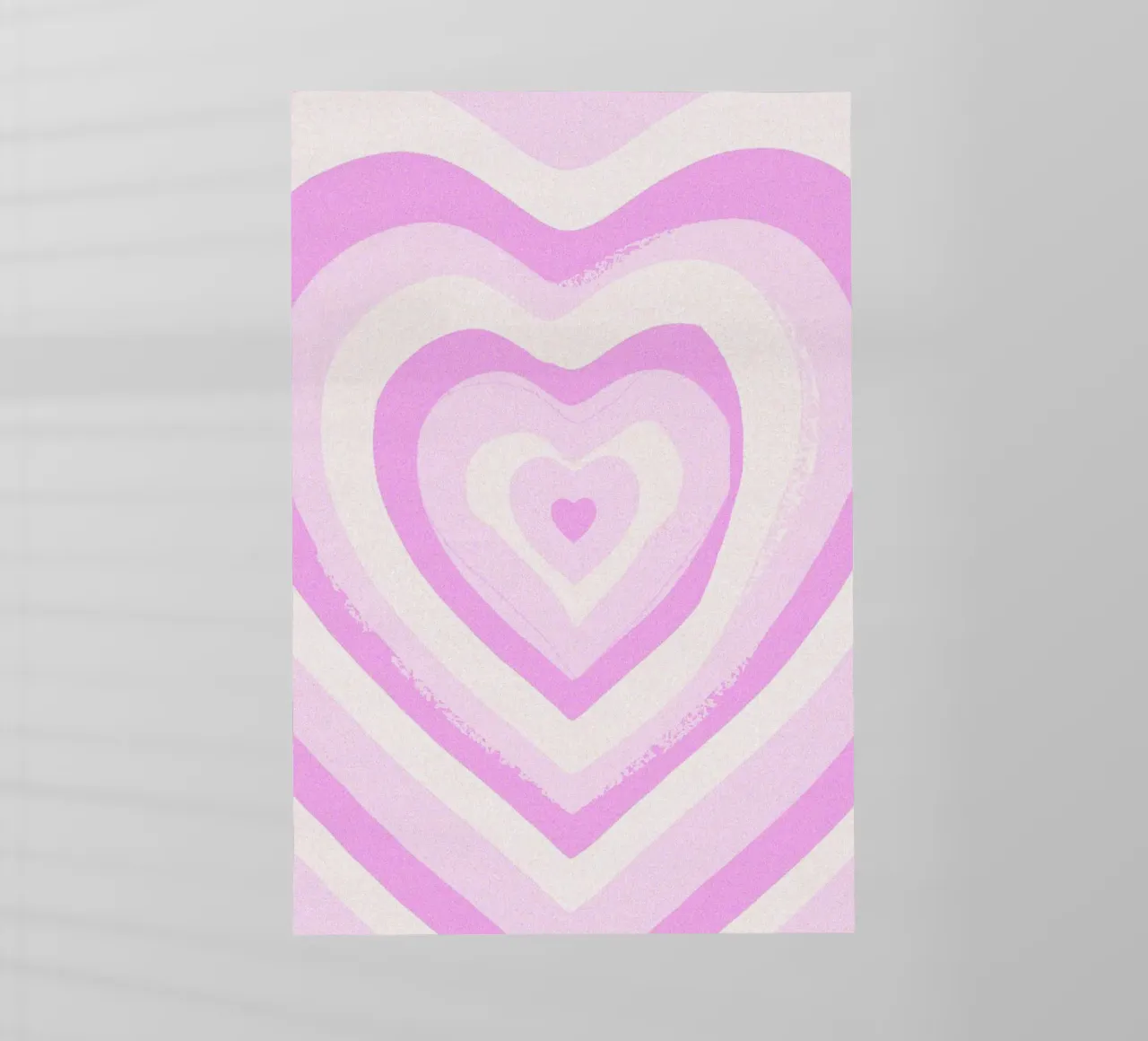 Concentric Heart Pattern Pink Decorative Art Print backlit film by NorwesClub