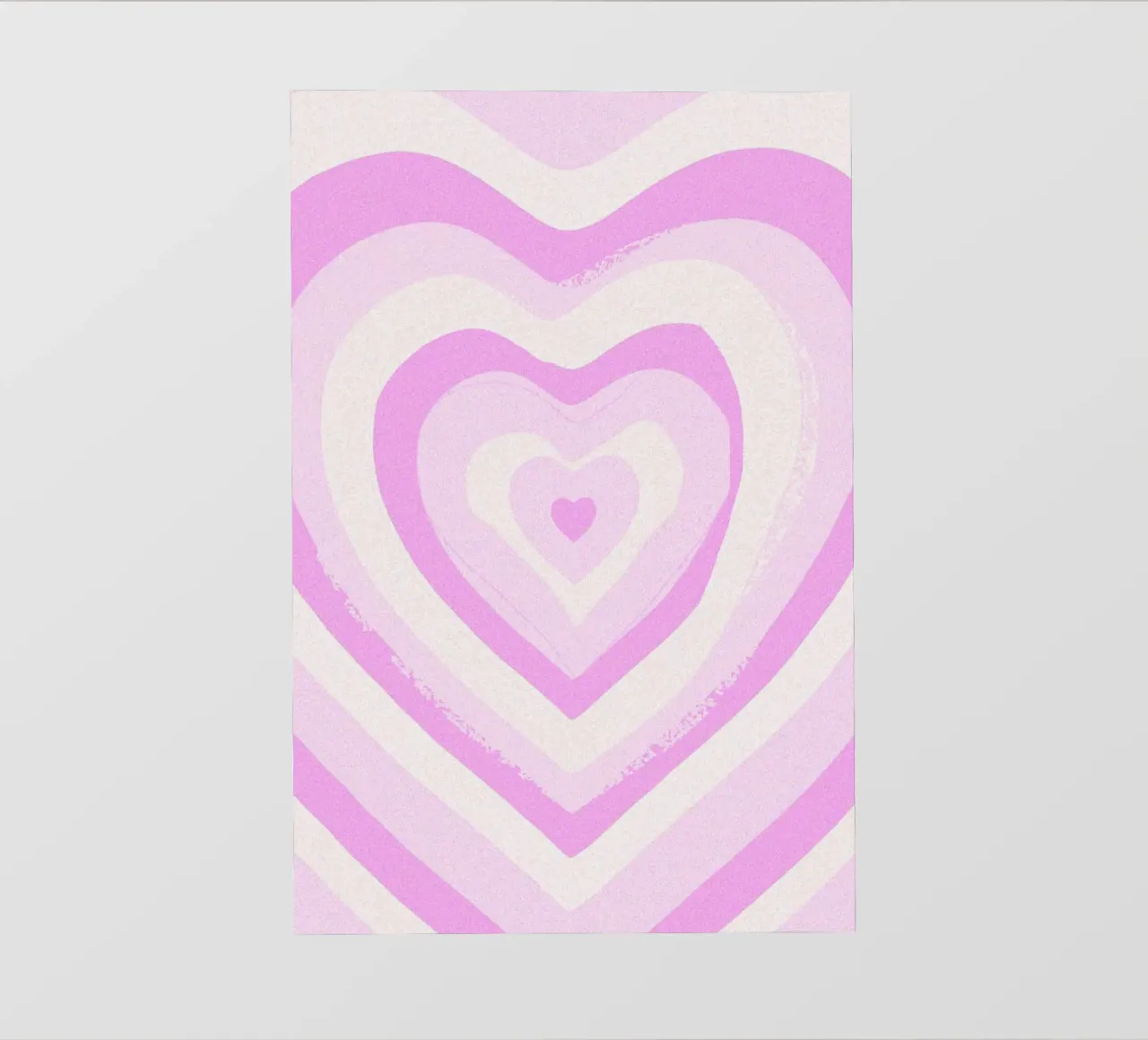 Concentric Heart Pattern Pink Decorative Art Print pvc cover by NorwesClub