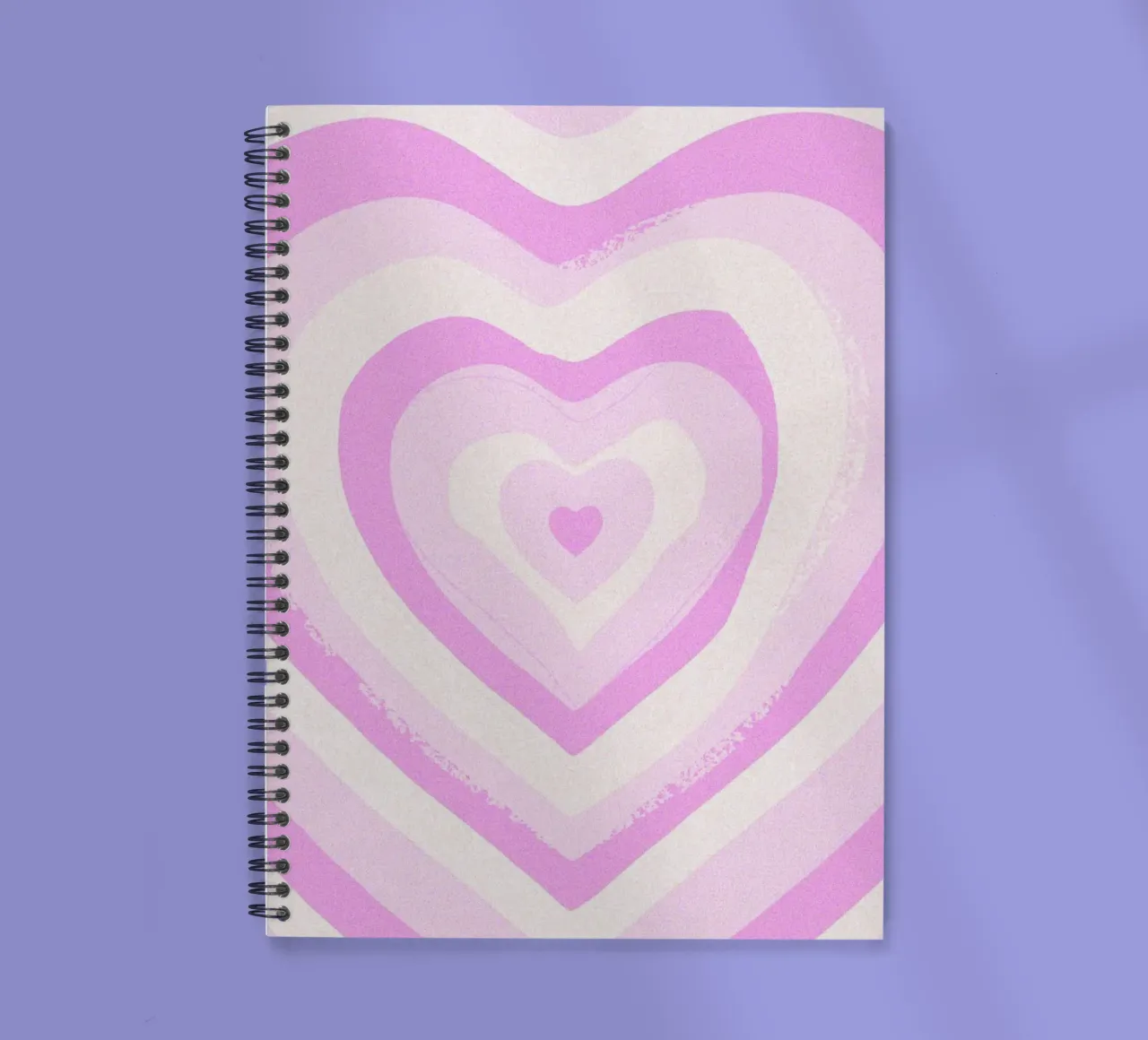 Concentric Heart Pattern Pink Decorative Art Print spiral notebook by NorwesClub