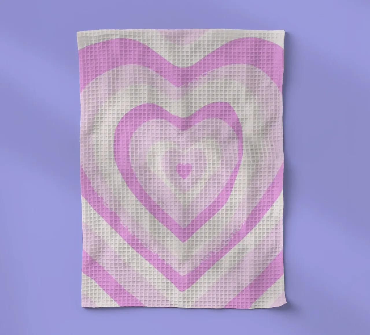 Concentric Heart Pattern Pink Decorative Art Print tea towel by NorwesClub