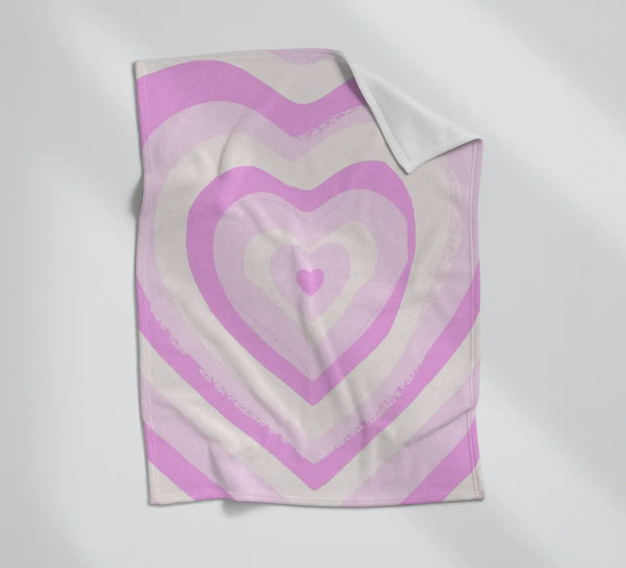 Concentric Heart Pattern Pink Decorative Art Print fleece blanket by NorwesClub