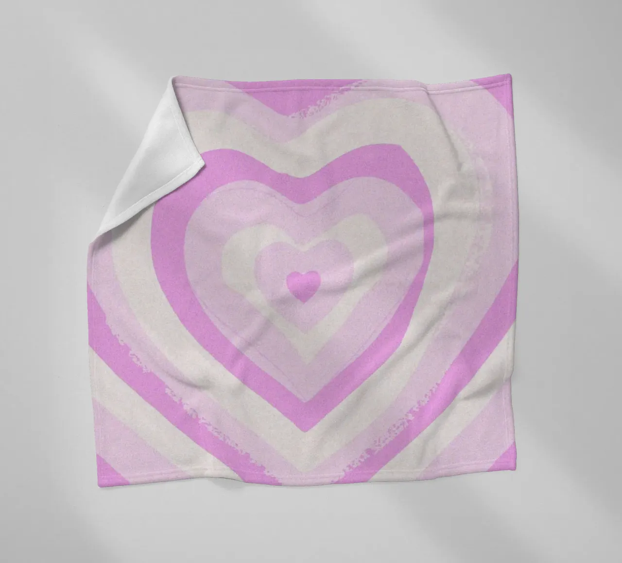 Concentric Heart Pattern Pink Decorative Art Print fleece blanket by NorwesClub