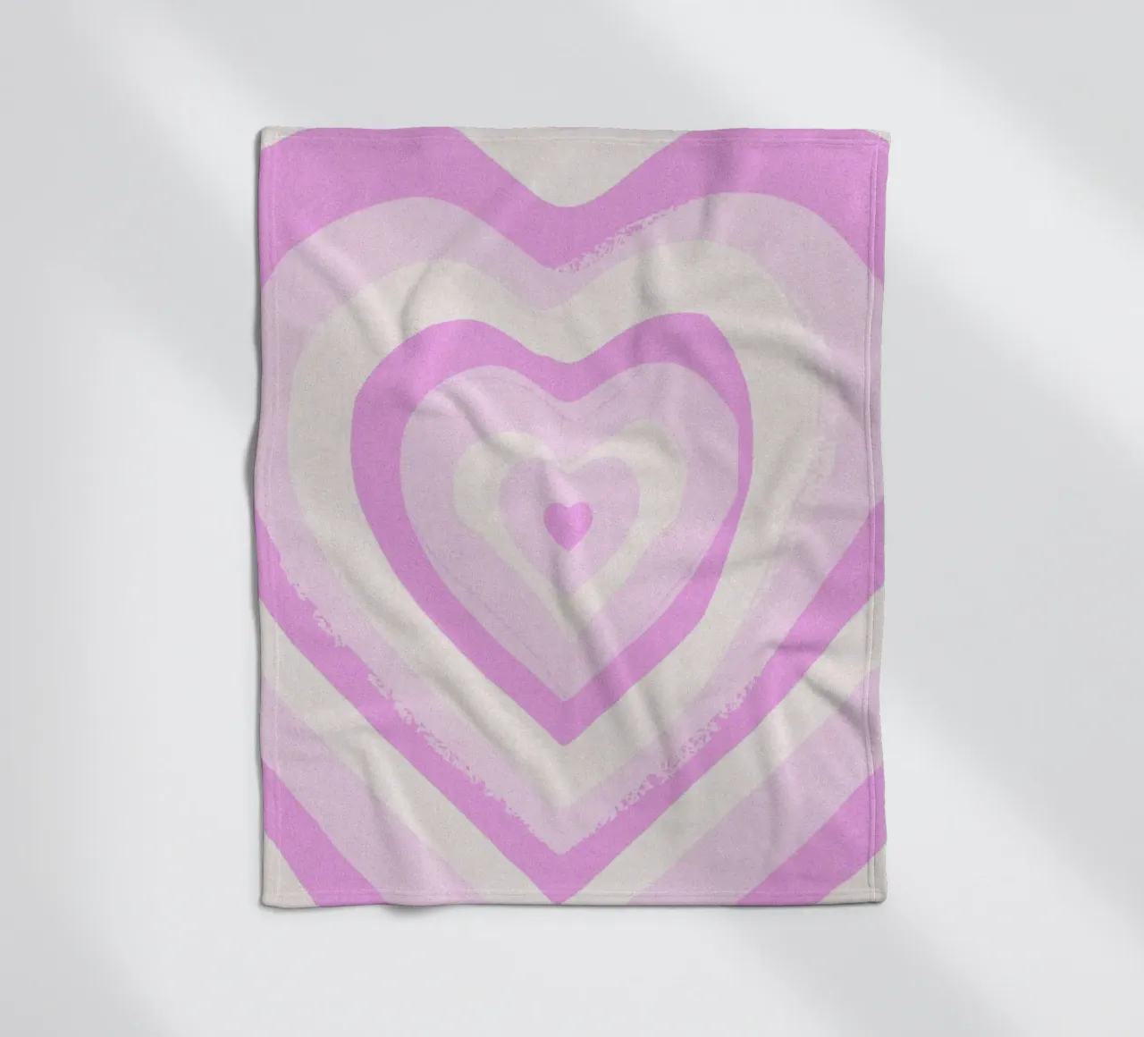 Concentric Heart Pattern Pink Decorative Art Print fleece blanket by NorwesClub