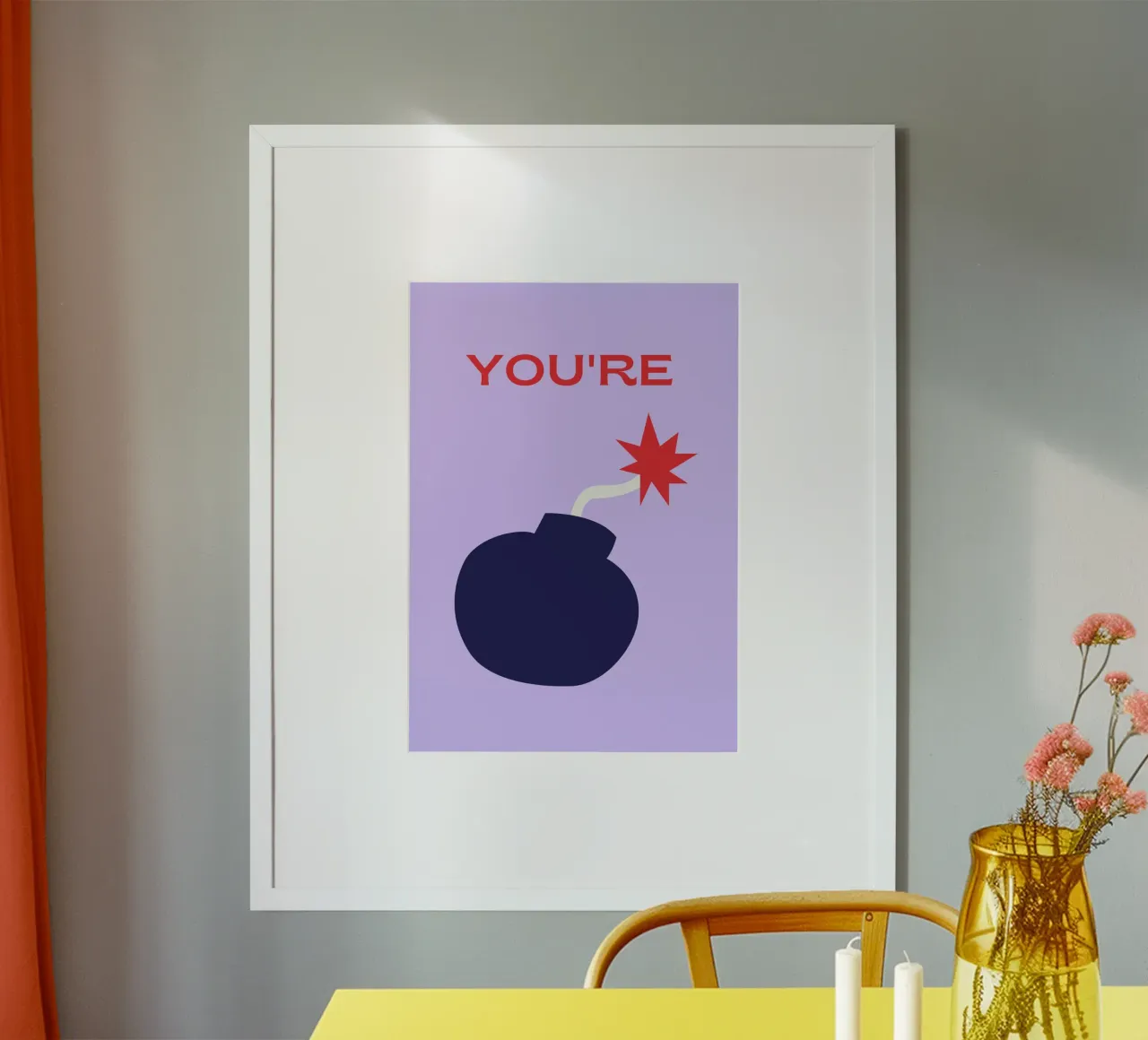 Sei una bomba! Stampa grafica di complimenti poster con telaio in alluminio da NorwesClub