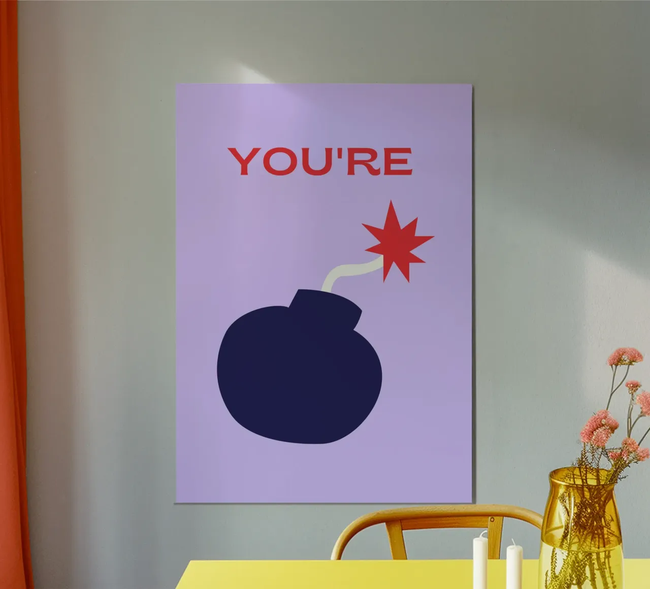 Sei una bomba! Stampa grafica di complimenti poster con telaio in alluminio da NorwesClub
