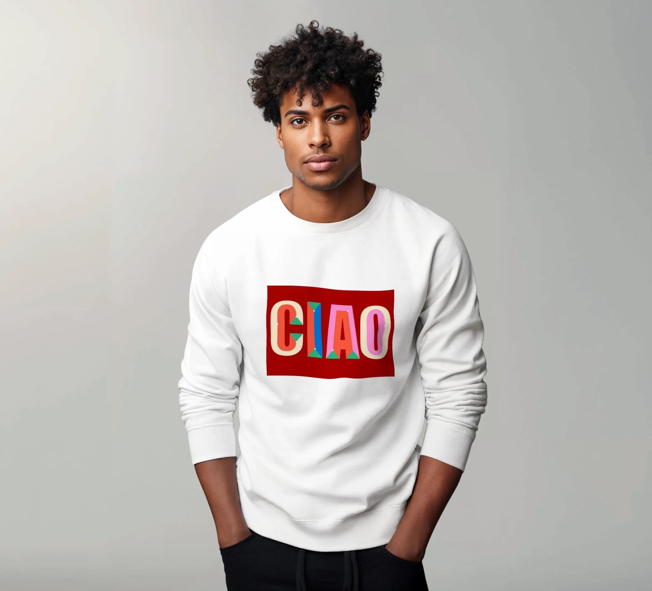 CIAO Text Art Bold Colorful Graphic Art Print sweatshirt by NorwesClub