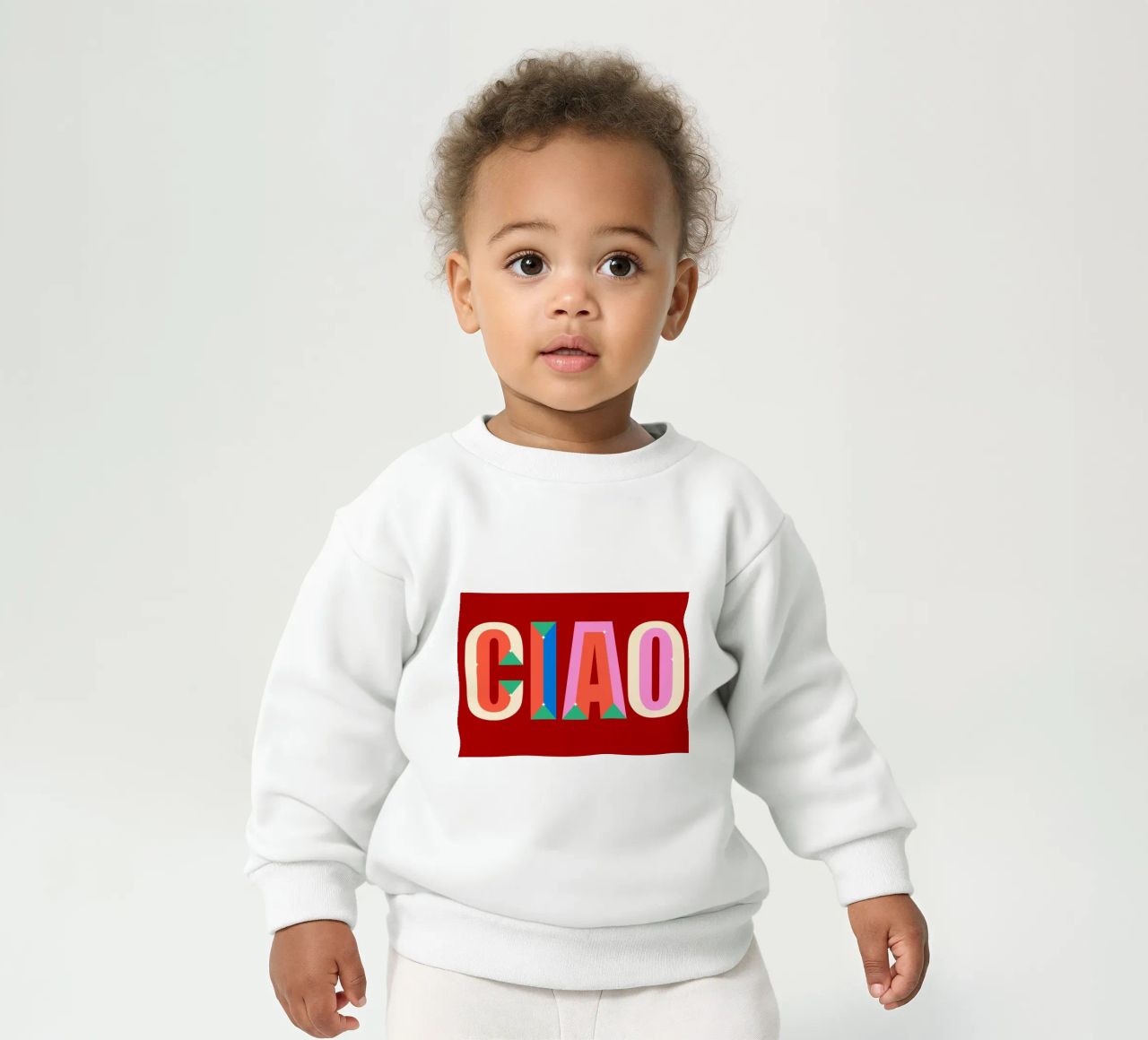 CIAO Text Art Stampa grafica colorata in grassetto felpa neonato da NorwesClub