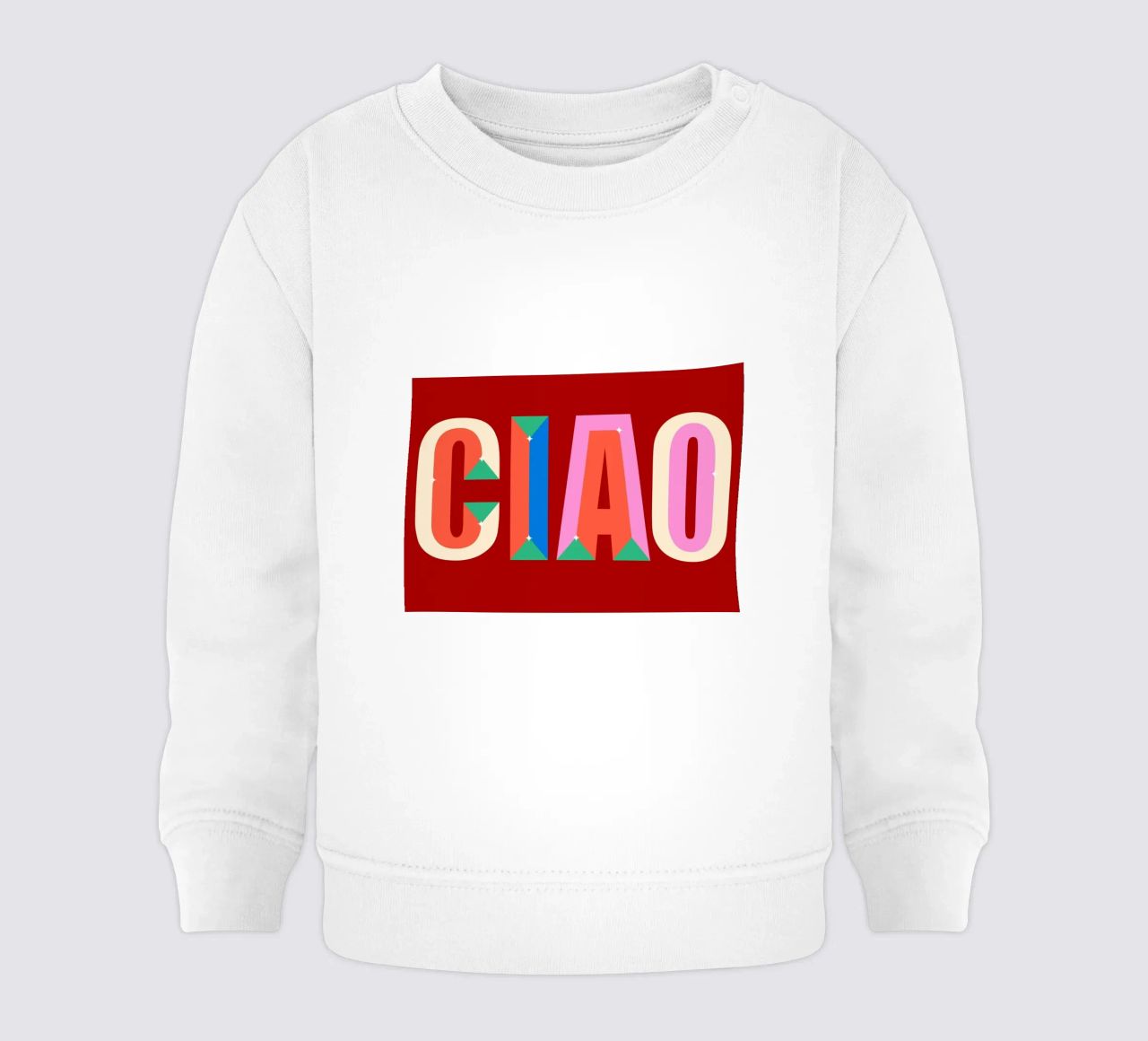 CIAO Text Art Stampa grafica colorata in grassetto felpa neonato da NorwesClub
