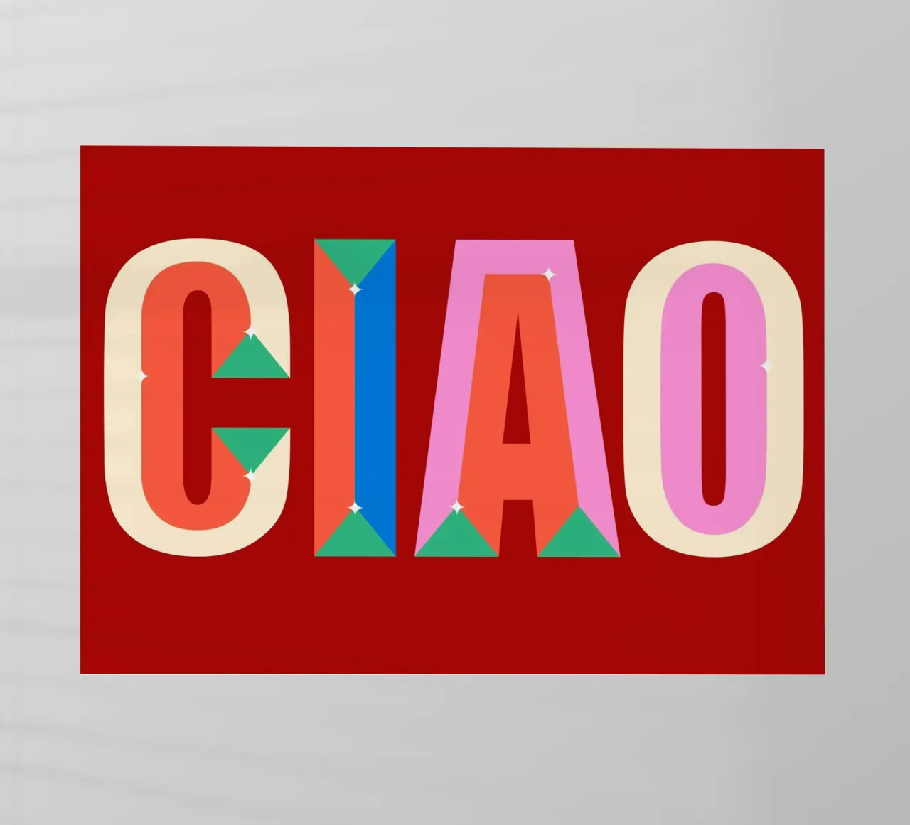 CIAO Text Art Stampa grafica colorata in grassetto pellicola backlit da NorwesClub