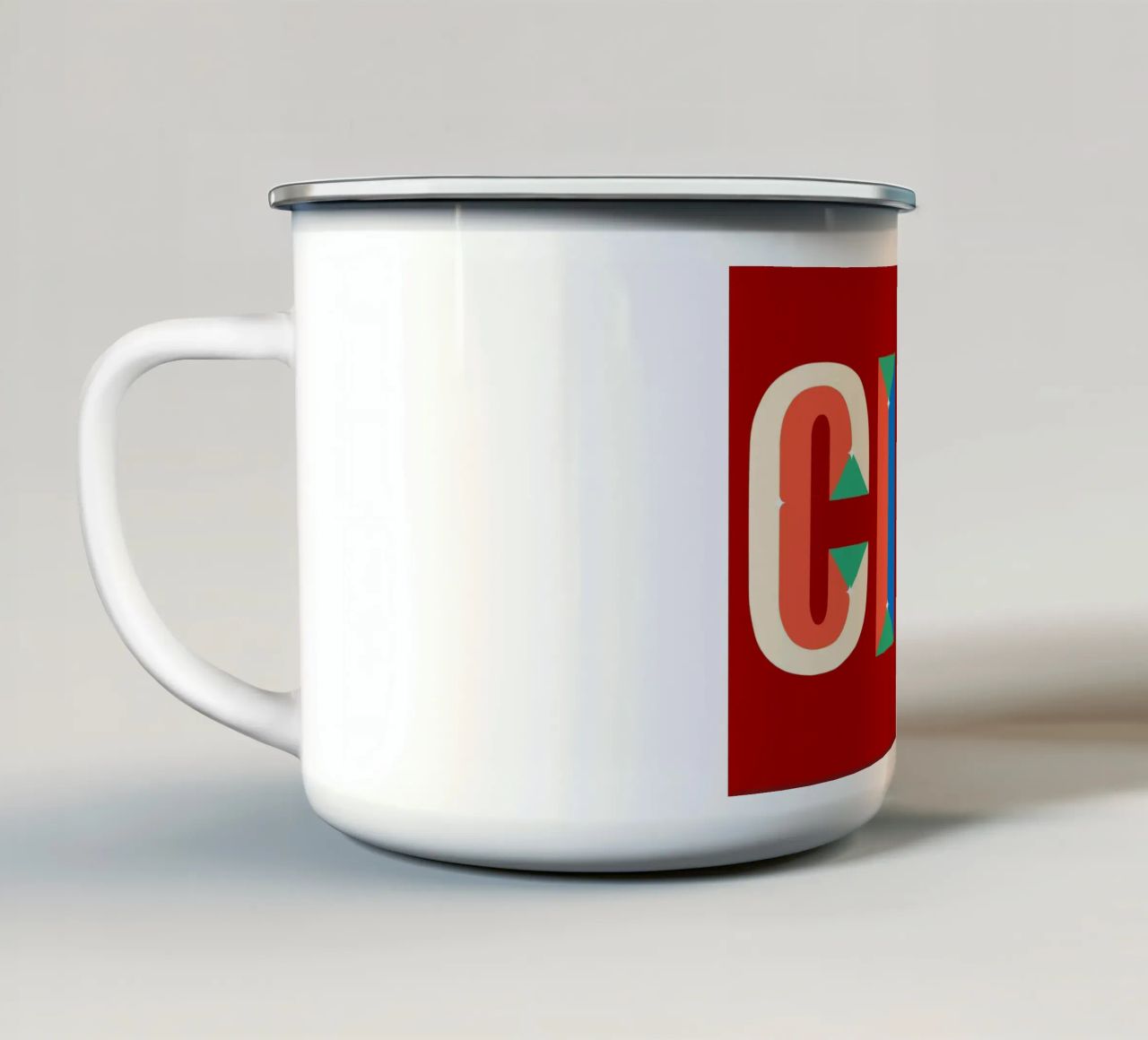 CIAO Text Art Bold Colorful Graphic Art Print enamel mug by NorwesClub