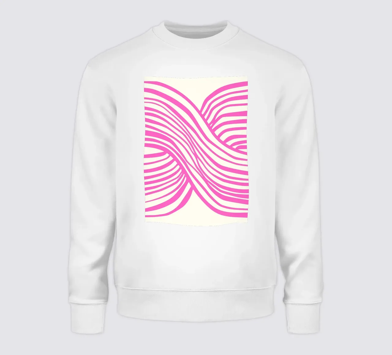 Stampa d'arte grafica rosa astratta con motivo a linee ondulate felpa da NorwesClub