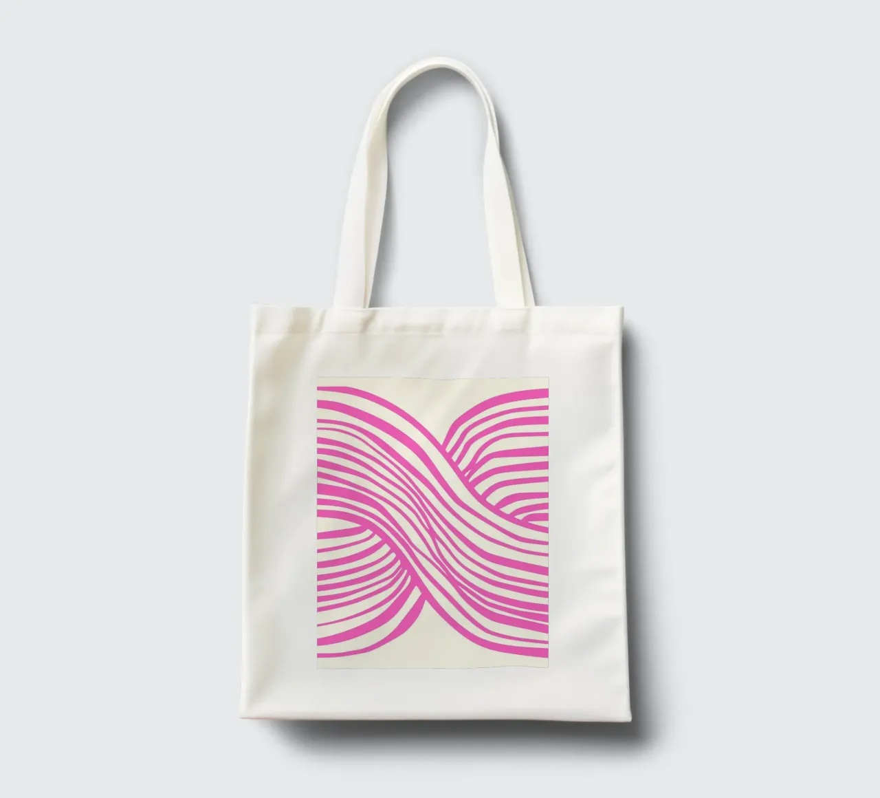 Wavy Lines Pattern Abstract Pink Graphic Art Print tote bag de NorwesClub