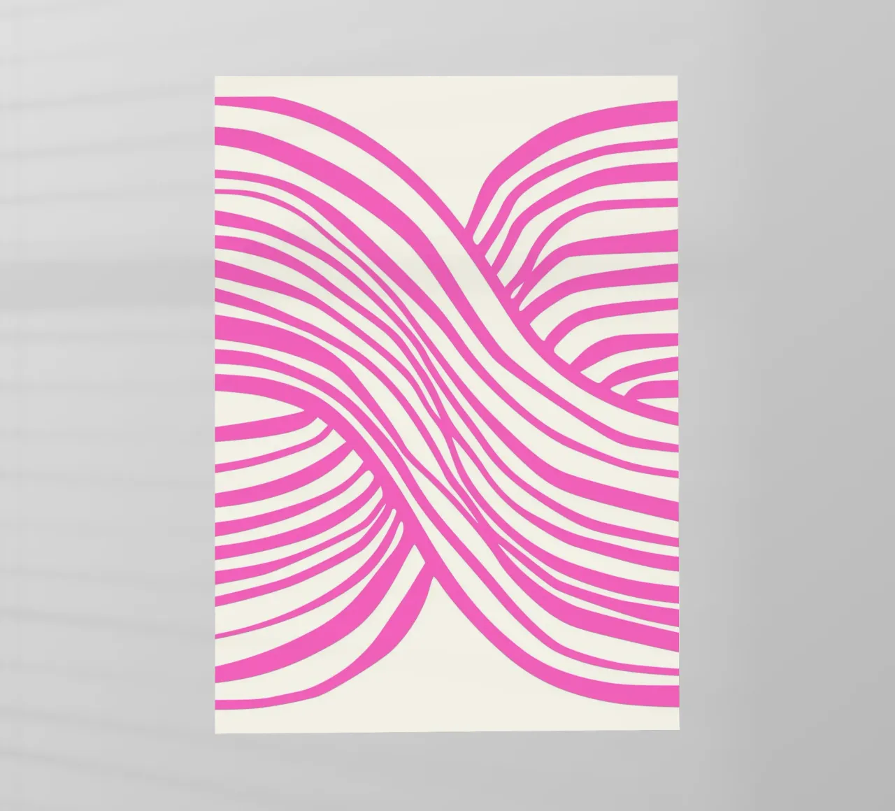 Wavy Lines Pattern Abstract Pink Graphic Art Print lámina retroiluminada de NorwesClub