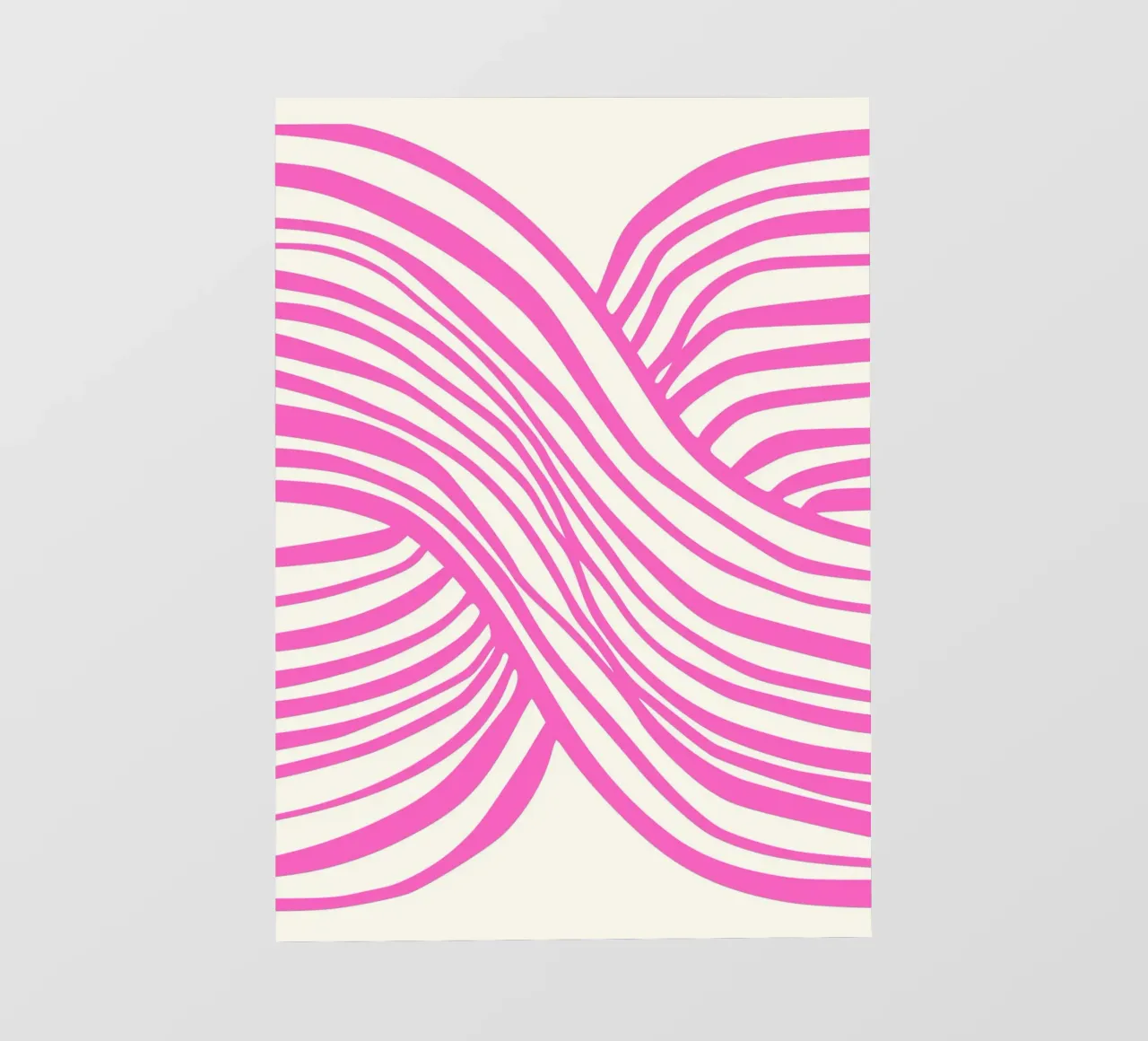 Wavy Lines Pattern Abstract Pink Graphic Art Print lonas publicitarias de NorwesClub