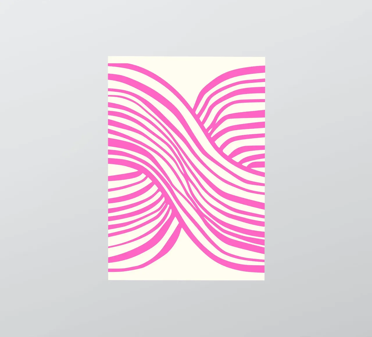 Wavy Lines Pattern Abstract Pink Graphic Art Print pegatina de NorwesClub