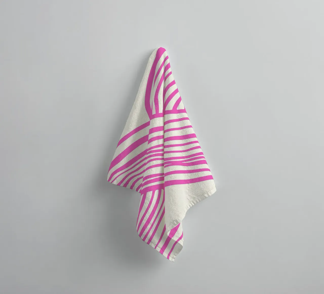 Wavy Lines Pattern Abstract Pink Graphic Art Print towel by NorwesClub