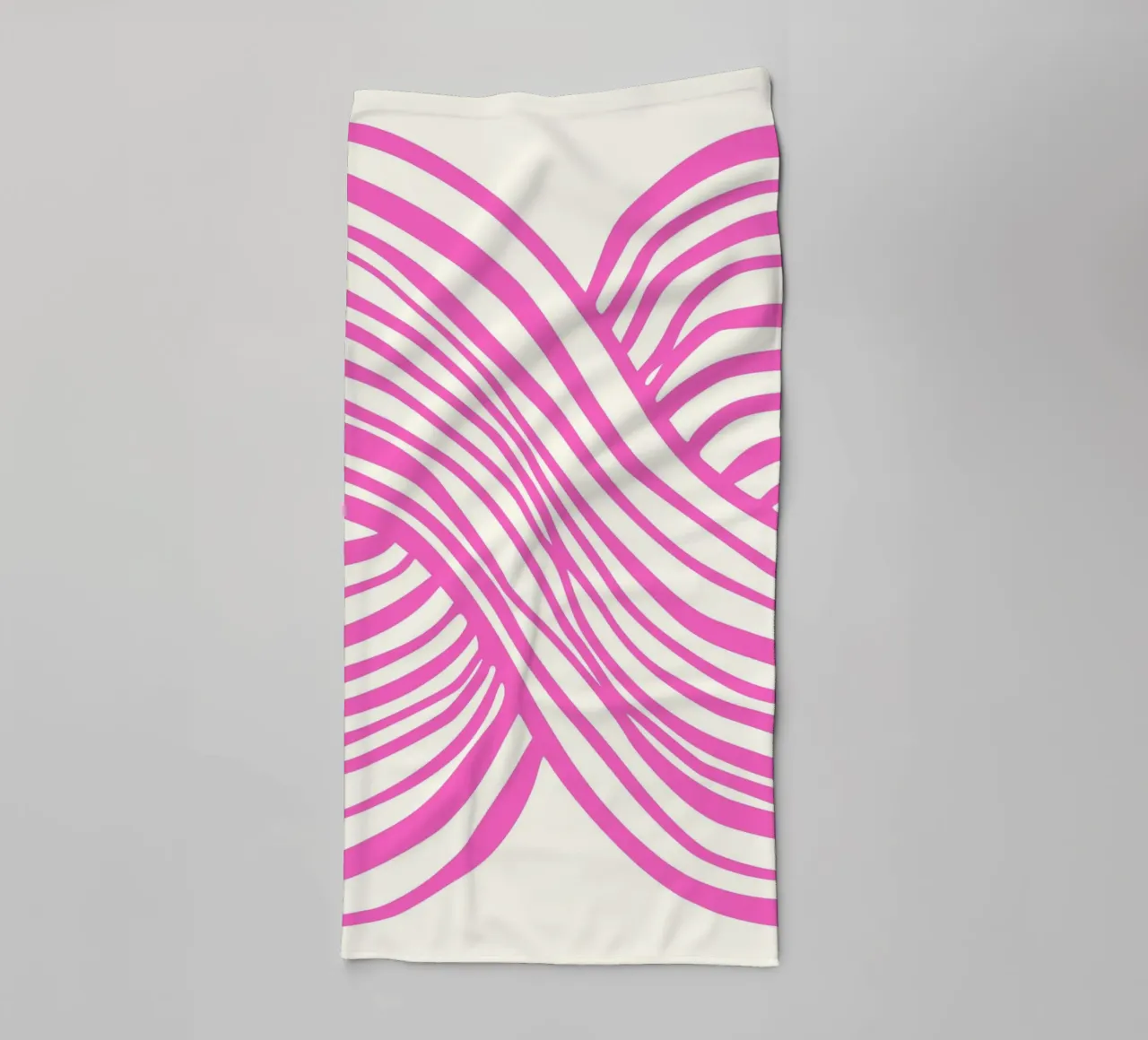 Wavy Lines Pattern Abstract Pink Graphic Art Print towel by NorwesClub