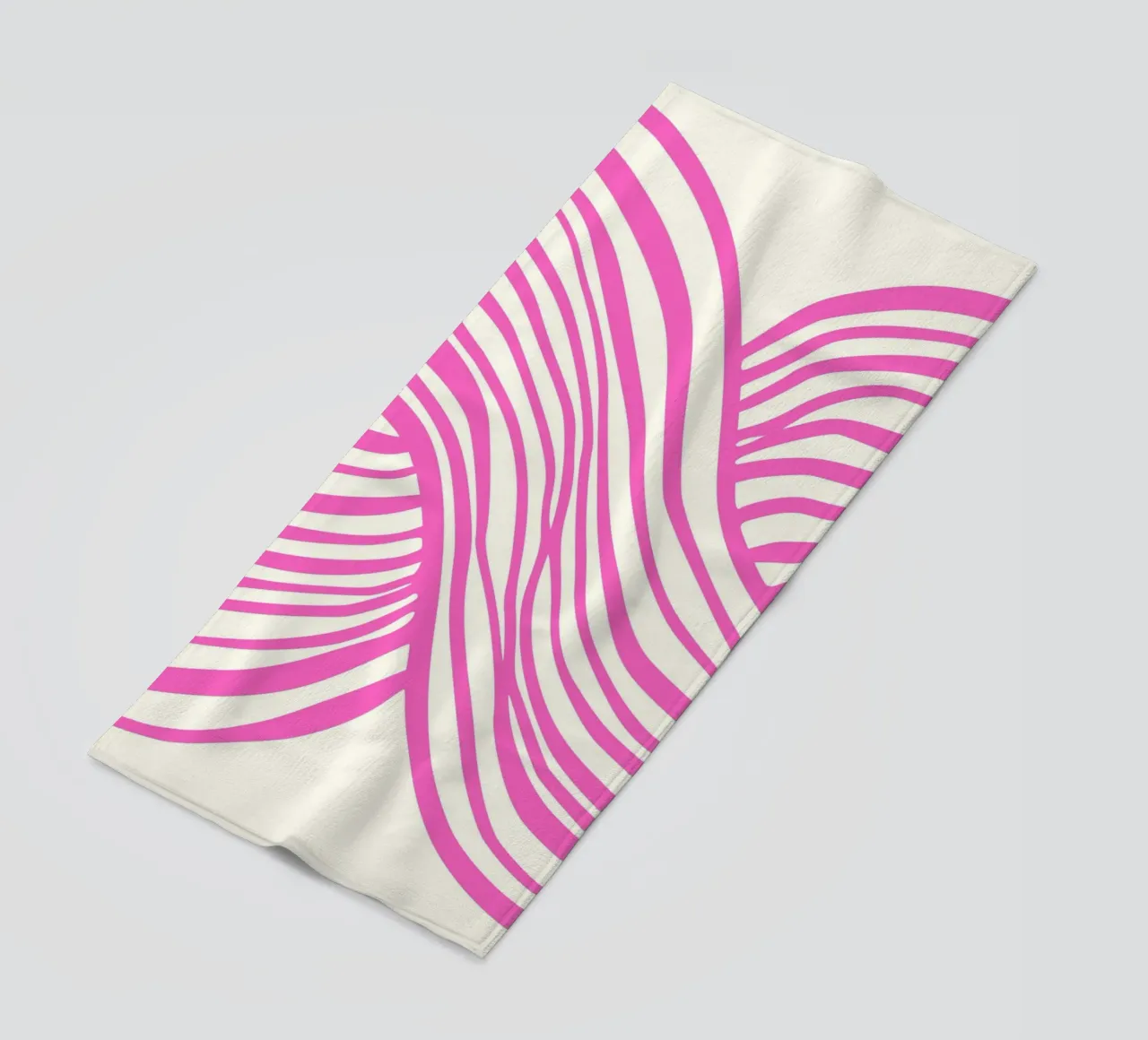 Wavy Lines Pattern Abstract Pink Graphic Art Print toalla de playa de NorwesClub