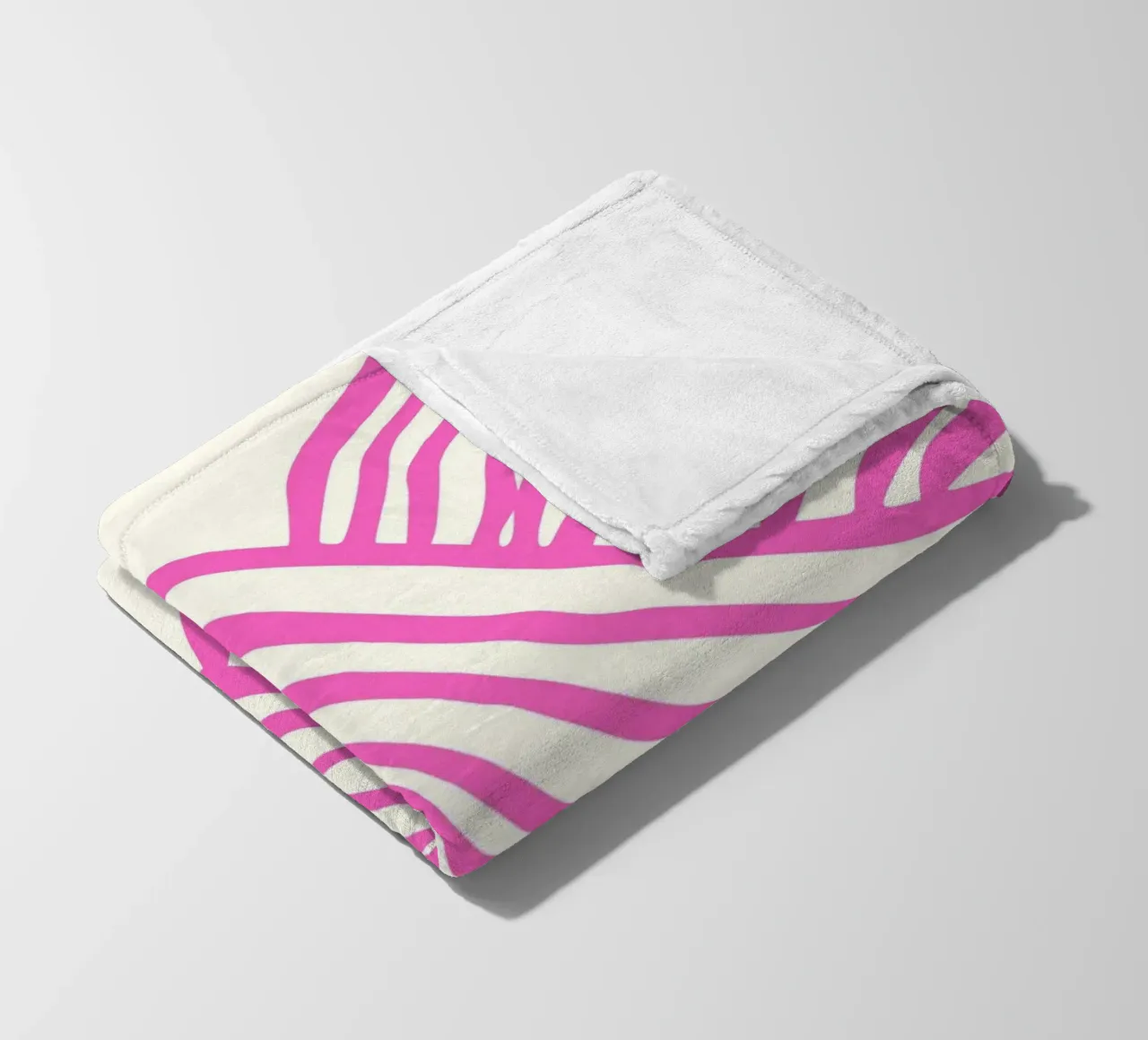 Wavy Lines Pattern Abstract Pink Graphic Art Print fleece blanket by NorwesClub
