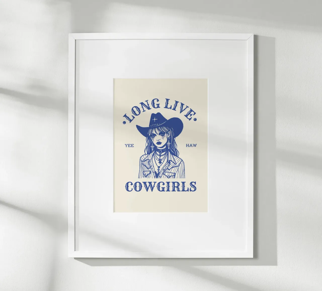 Larga vida a las vaqueras Western Illustration Art Print poster con marco de plástico de NorwesClub