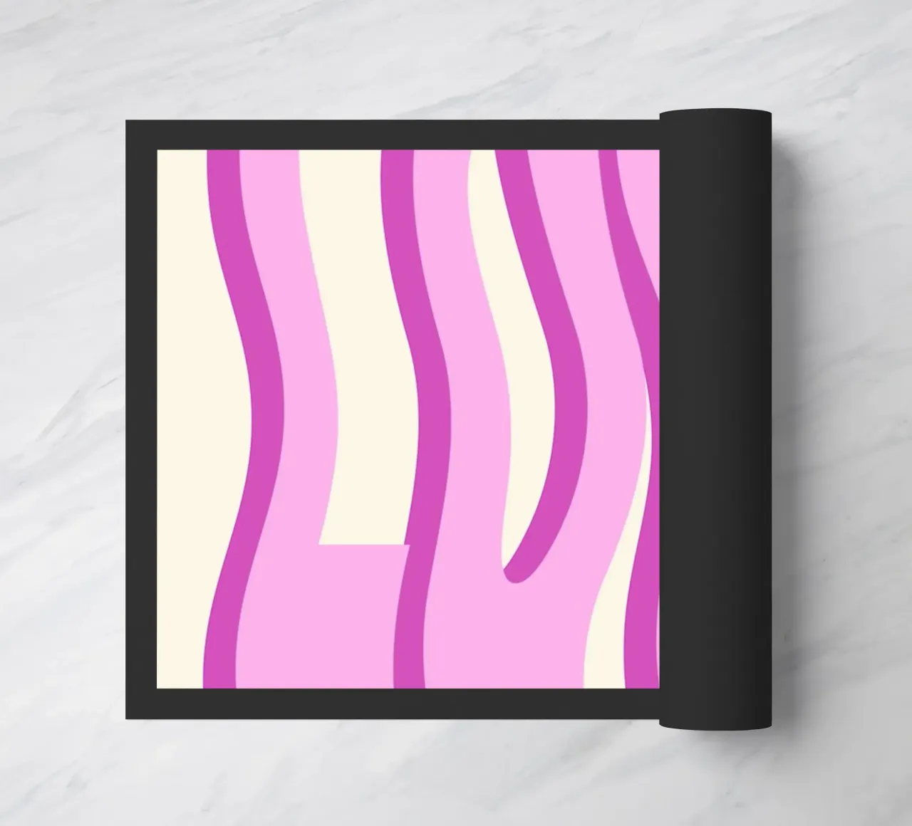 LOVE Wavy Text Abstract Typography Art Print doormat by NorwesClub