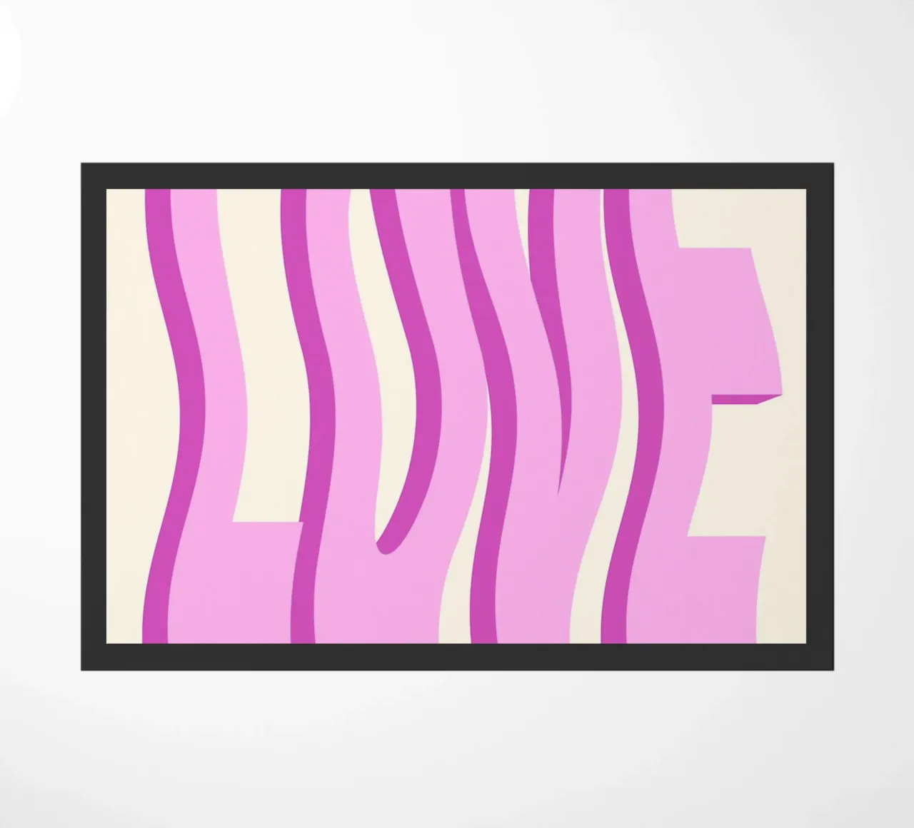LOVE Wavy Text Abstract Typography Art Print doormat by NorwesClub