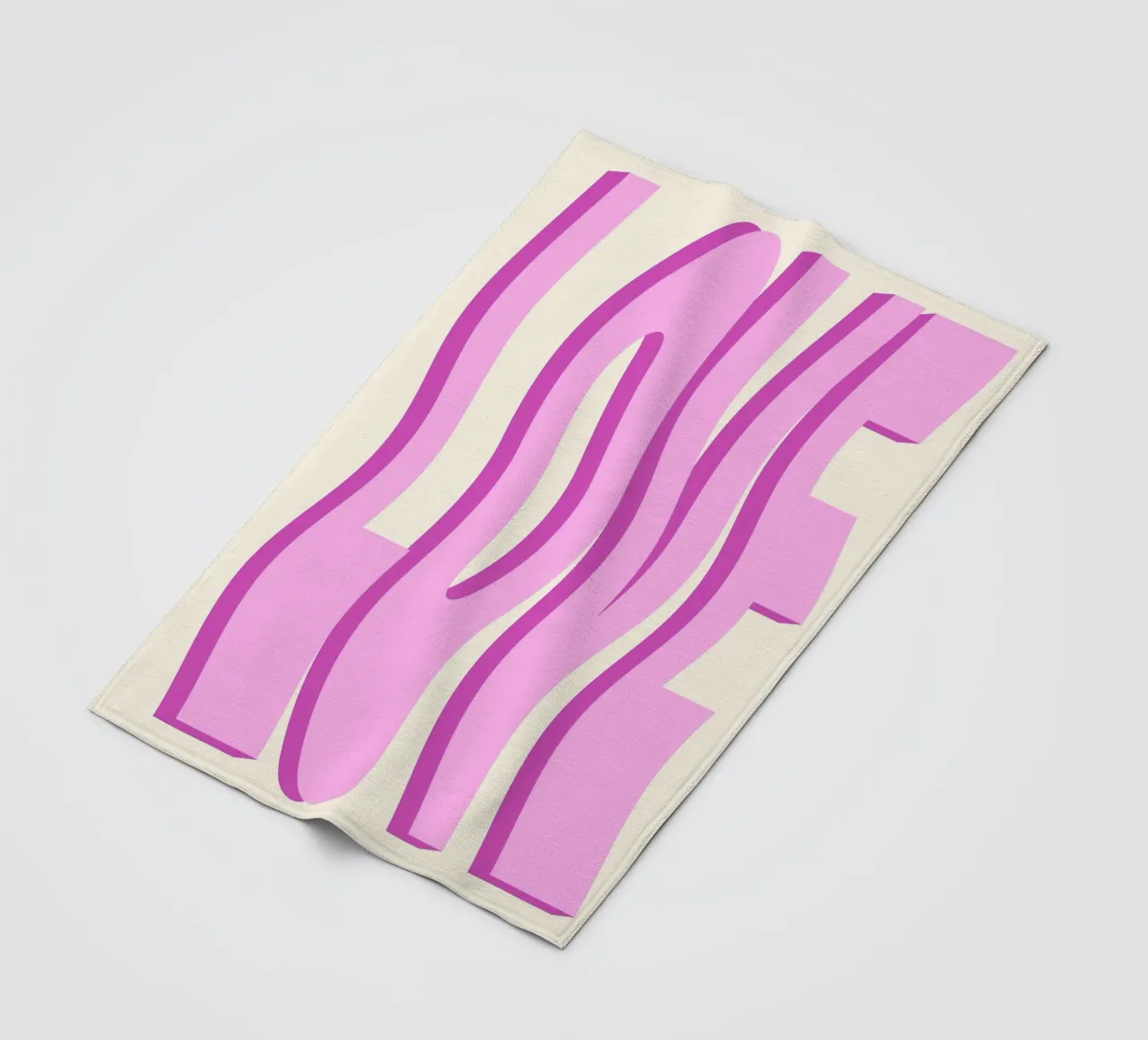 LOVE Wavy Text Abstract Typography Art Print fleece blanket by NorwesClub