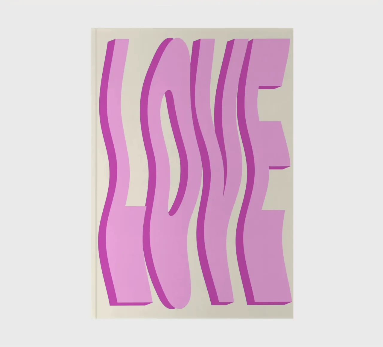 LOVE Wavy Text Abstract Typography Art Print notebook by NorwesClub