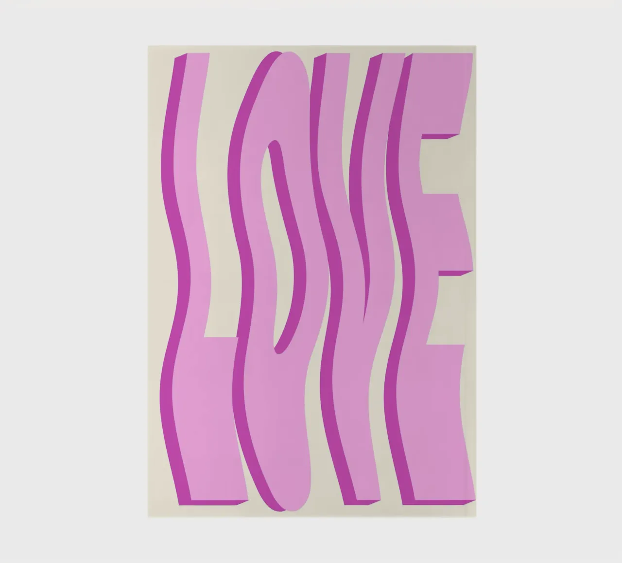 LOVE Wavy Text Abstract Typography Art Print notebook by NorwesClub