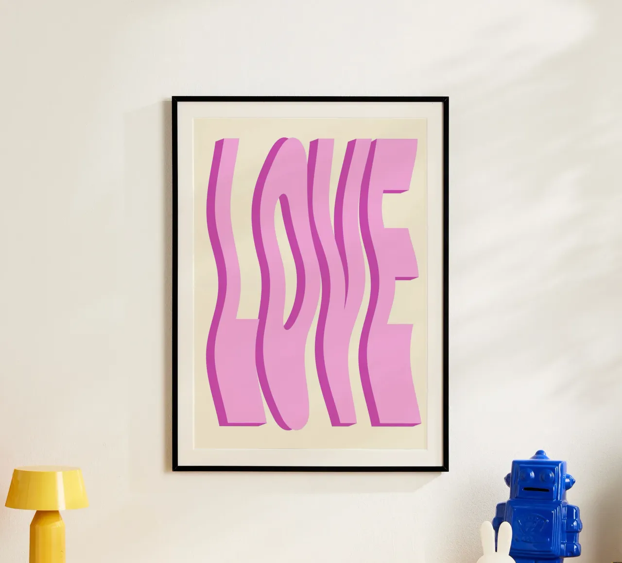 LOVE Wavy Text Abstract Typography Art Print hahnemühle by NorwesClub