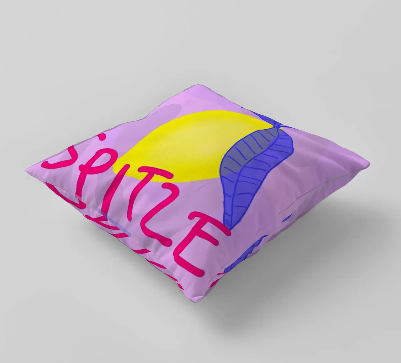 Spitzen Zitrone - pinke Schrift cuscino da wee-design