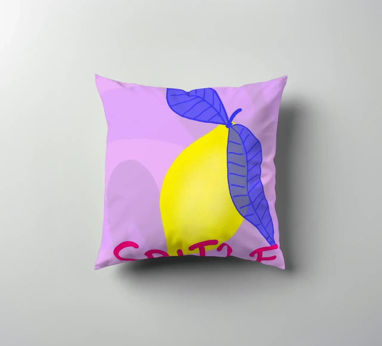 Spitzen Zitrone - pinke Schrift cuscino da wee-design