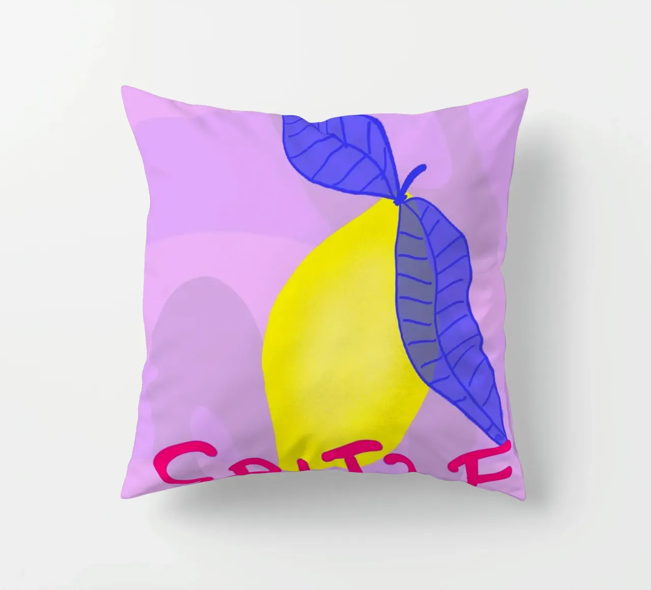 Spitzen Zitrone - pinke Schrift cuscino da wee-design