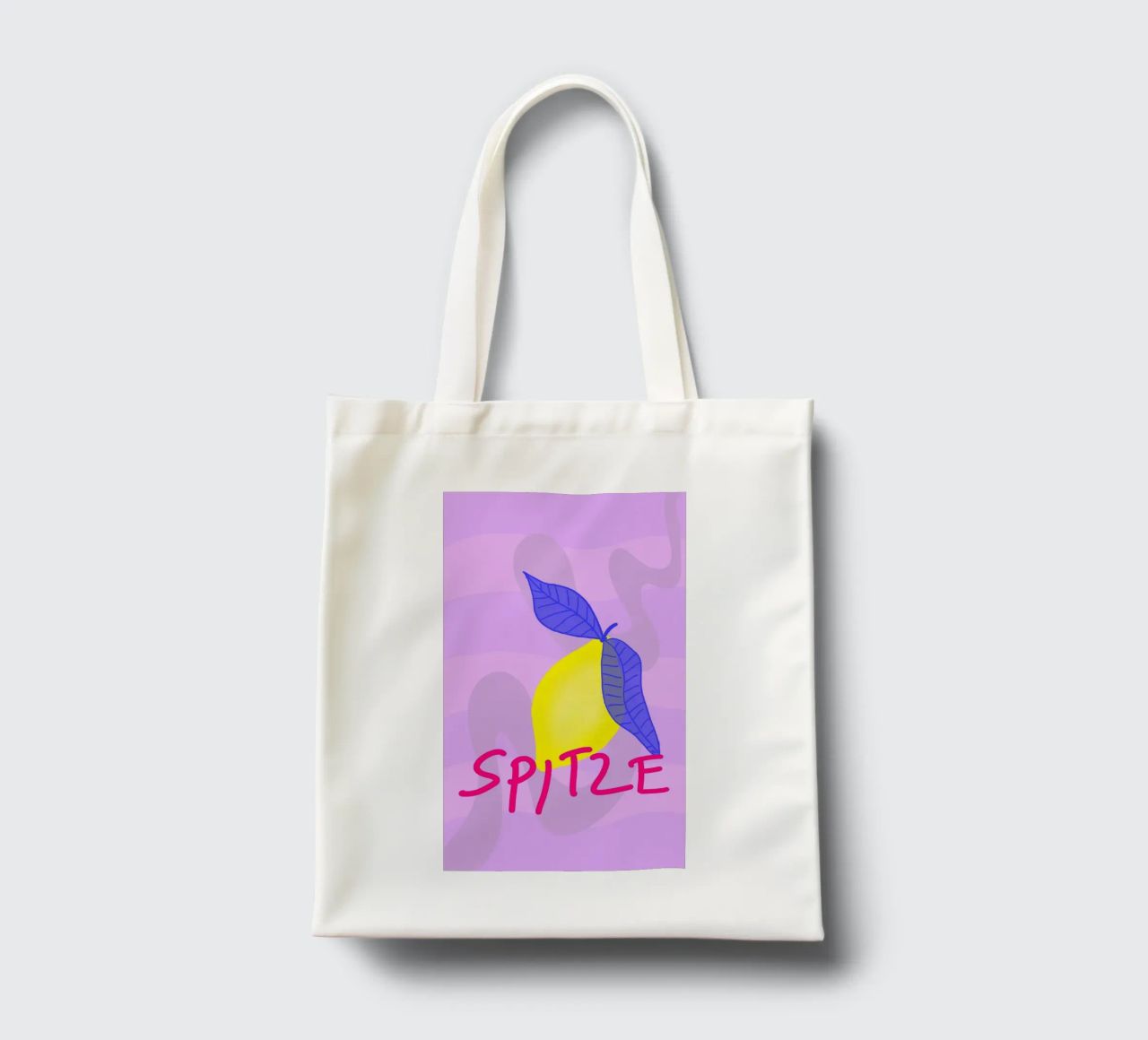 Spitzen Zitrone - pinke Schrift tote bag by wee-design