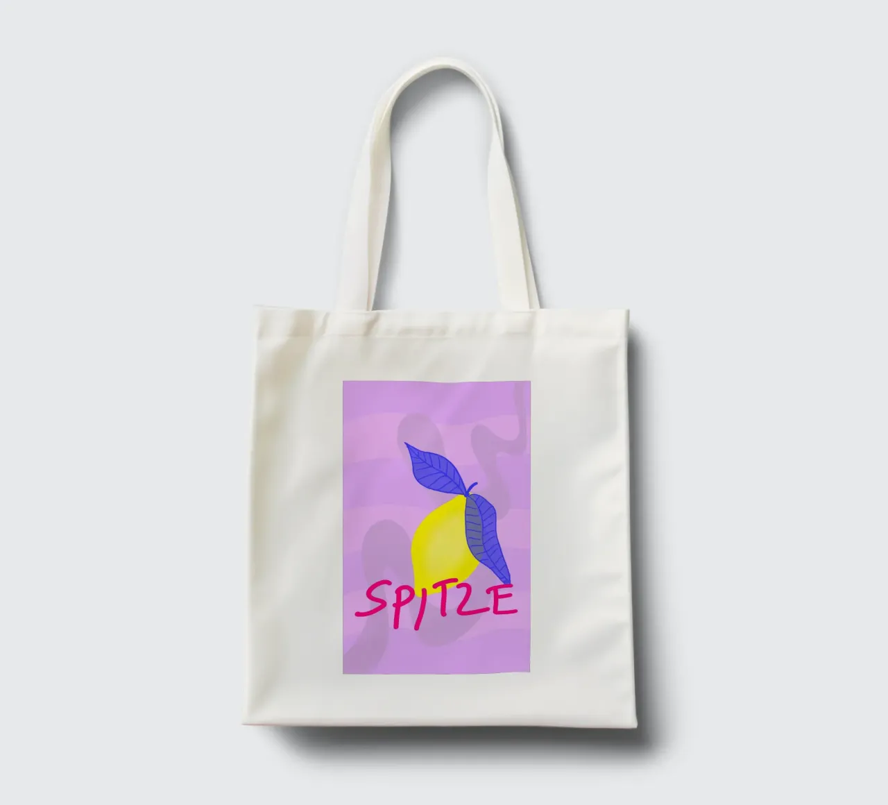 Spitzen Zitrone - pinke Schrift borsa in juta da wee-design