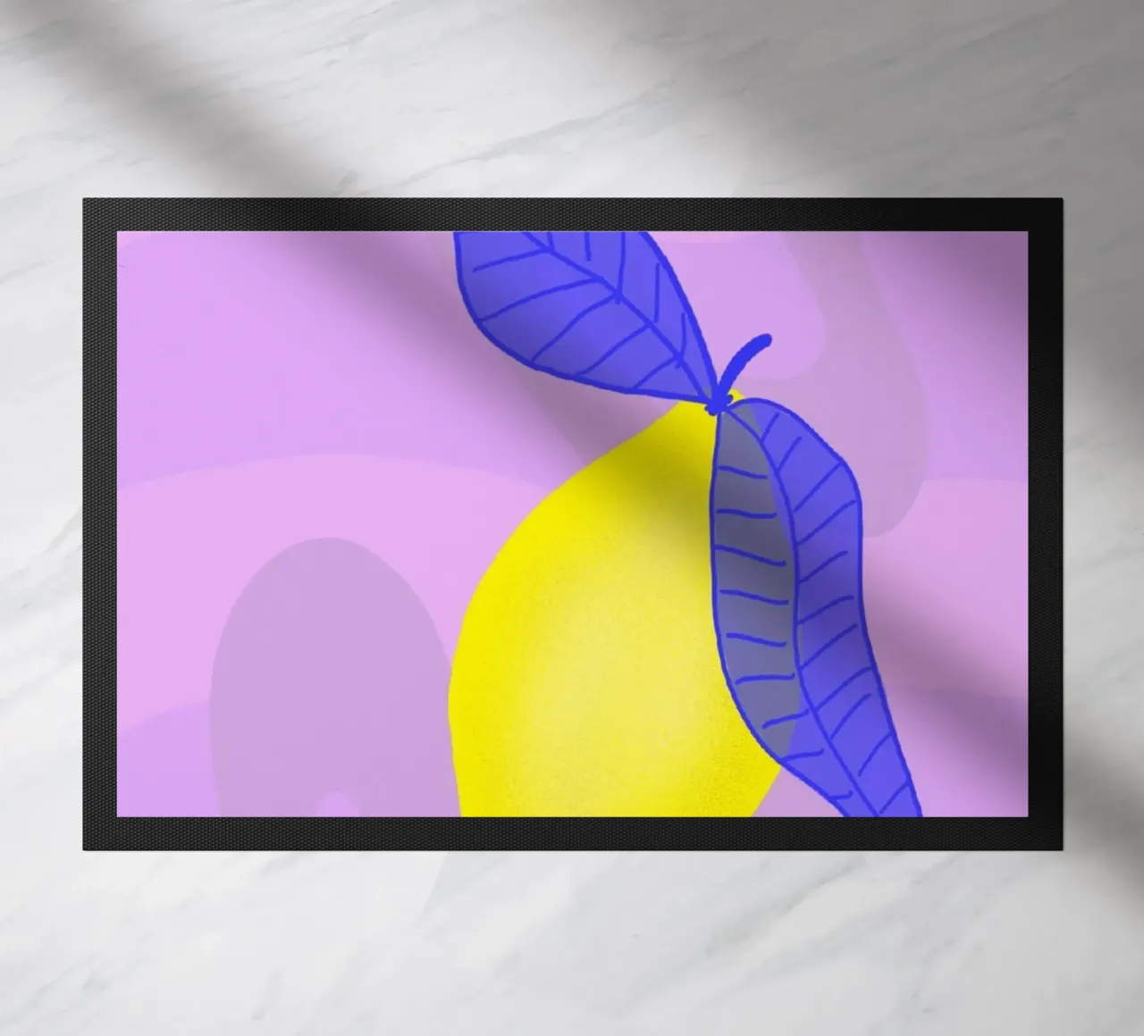 Spitzen Zitrone - pinke Schrift doormat by wee-design