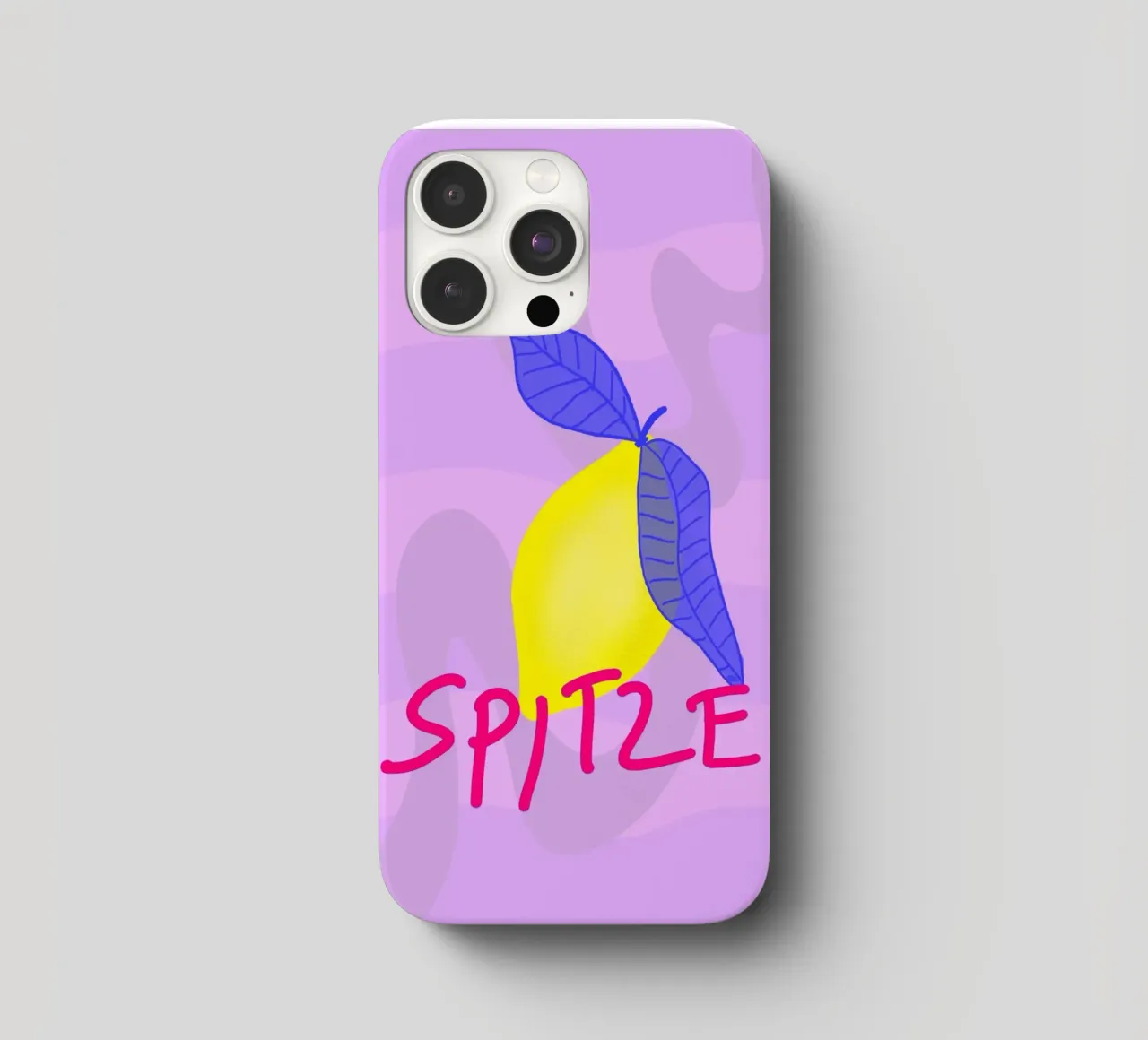Spitzen Zitrone - pinke Schrift cover iphone da wee-design