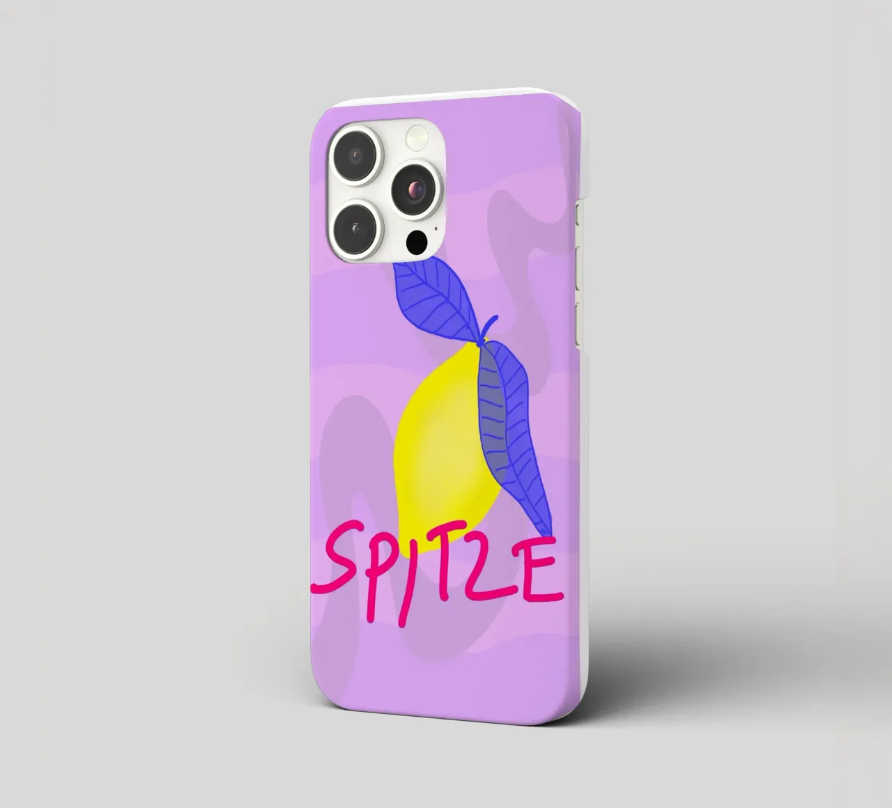 Spitzen Zitrone - pinke Schrift cover iphone da wee-design